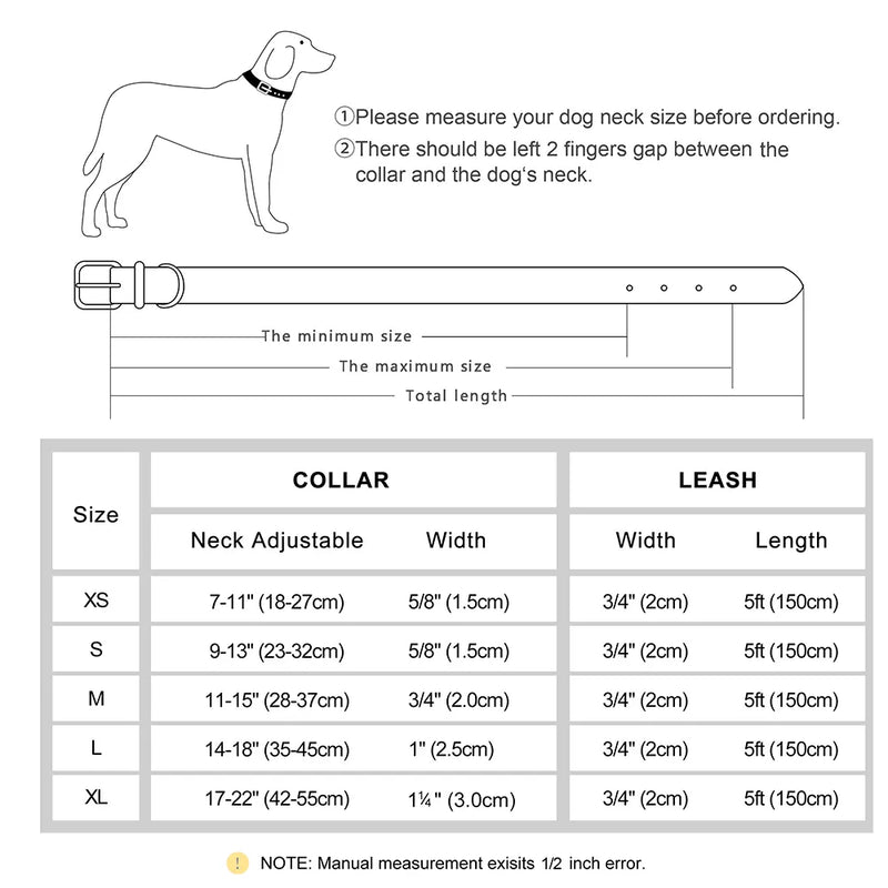 Coleira de Couro, Completa com extensão para cães