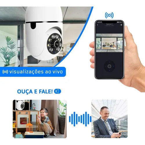 Câmera de Segurança Rotativa Wifi SecurityMax 360º